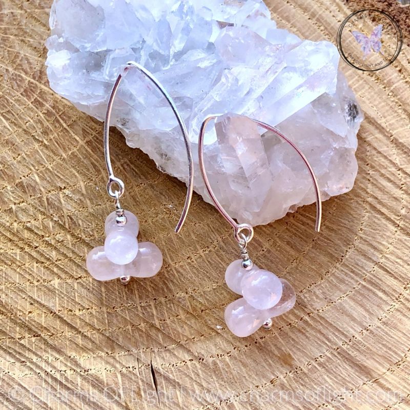 Rose Quartz Bubble Drop Earrings